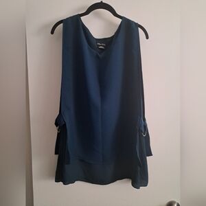 City Chic Teal Jade Sleeveless Layered Blouse Size 18